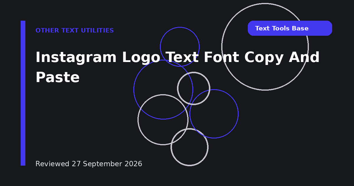 Instagram Logo Text Font Copy And Paste