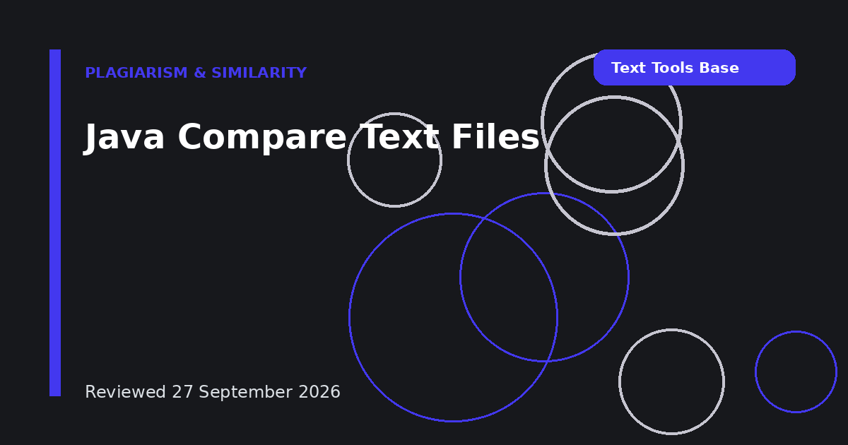 Java Compare Text Files