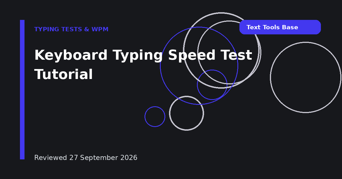 Keyboard Typing Speed Test Tutorial
