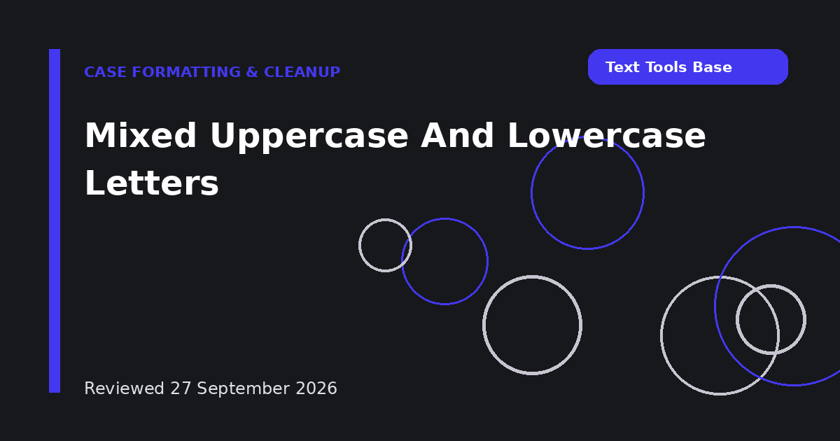 Mixed Uppercase And Lowercase Letters