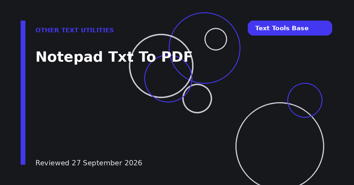 Notepad Txt To PDF