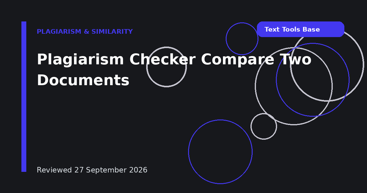 Plagiarism Checker Compare Two Documents