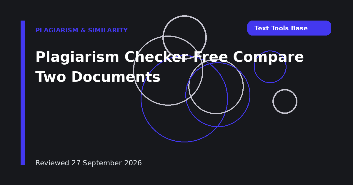 Plagiarism Checker Free Compare Two Documents