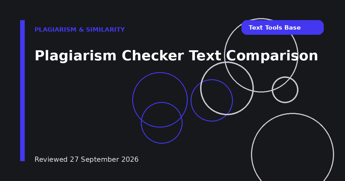 Plagiarism Checker Text Comparison