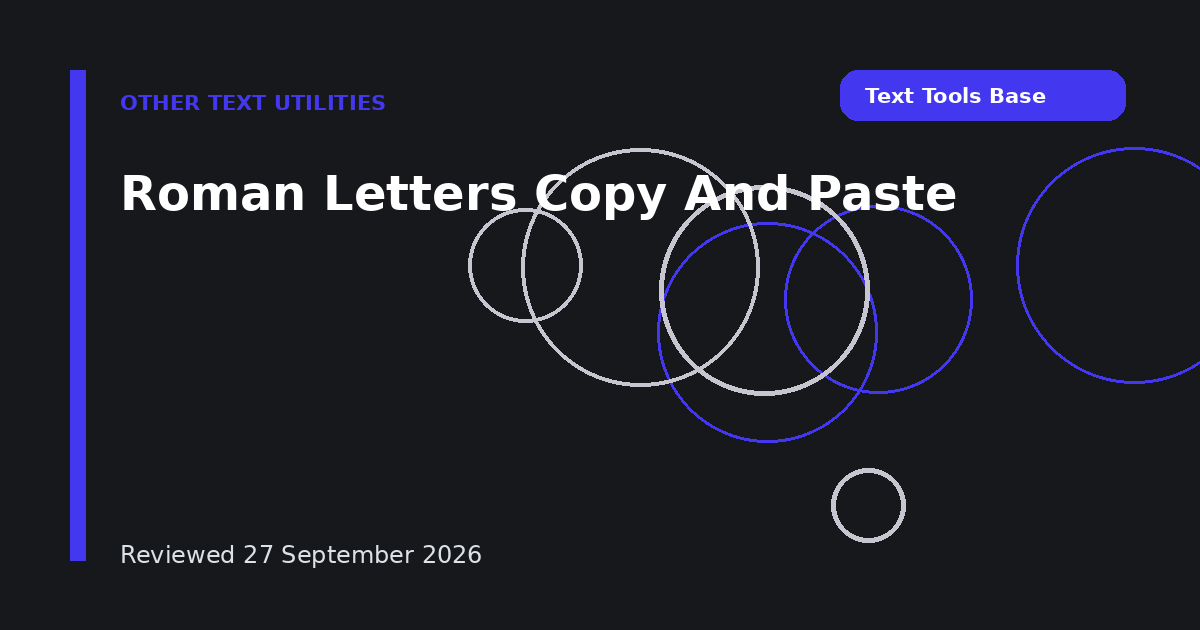 Roman Letters Copy And Paste