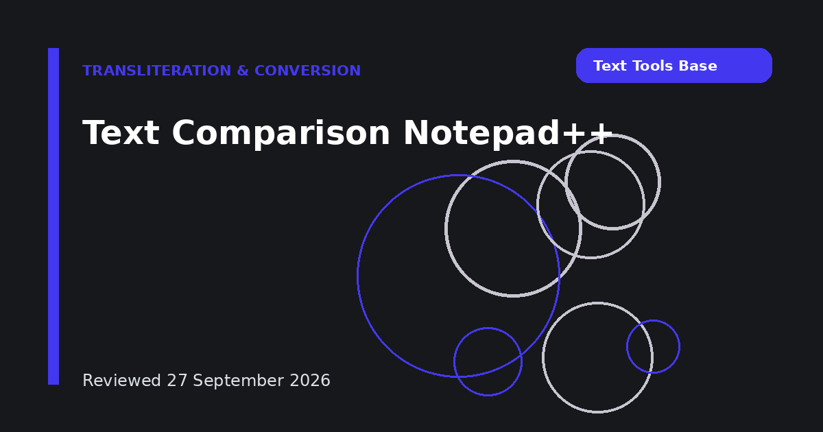 Text Comparison Notepad++