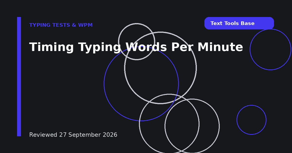 Timing Typing Words Per Minute