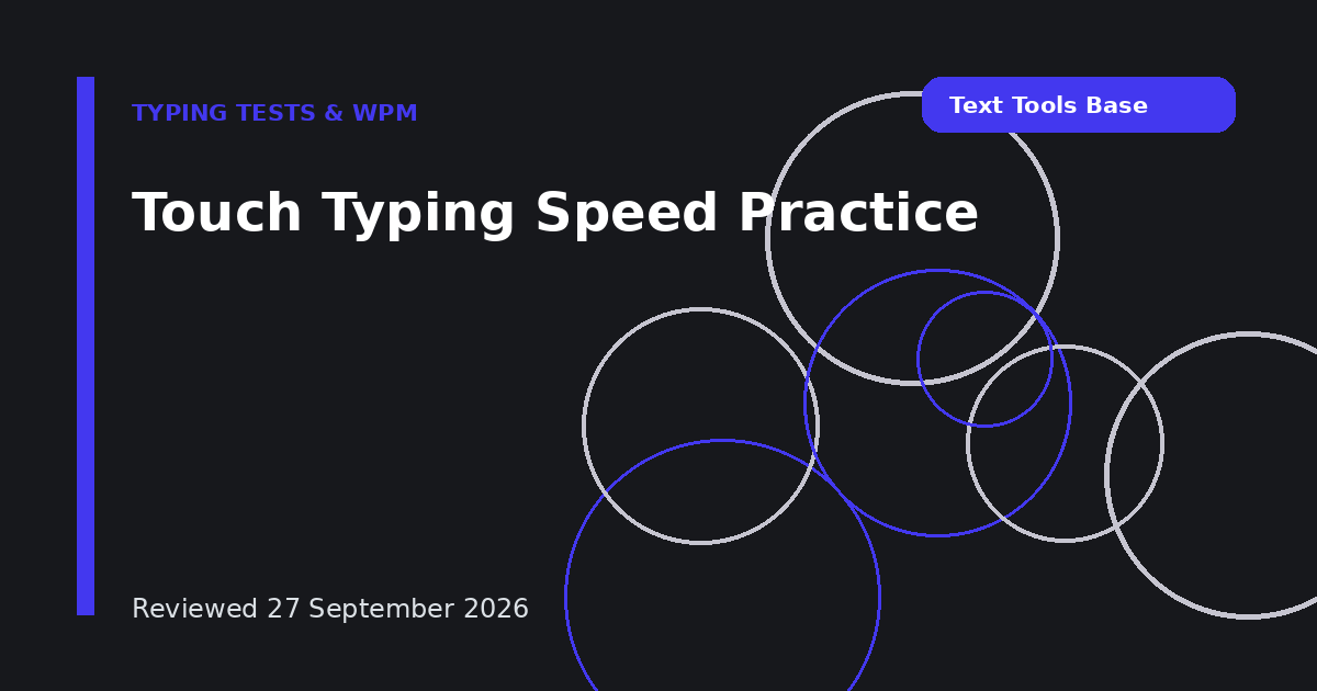 Touch Typing Speed Practice