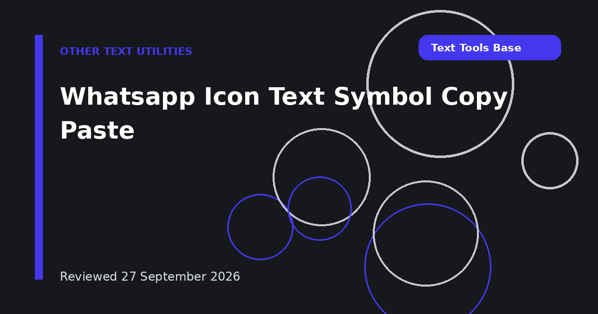 Whatsapp Icon Text Symbol Copy Paste