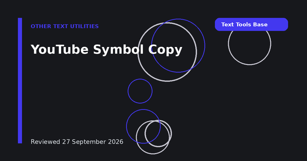 YouTube Symbol Copy